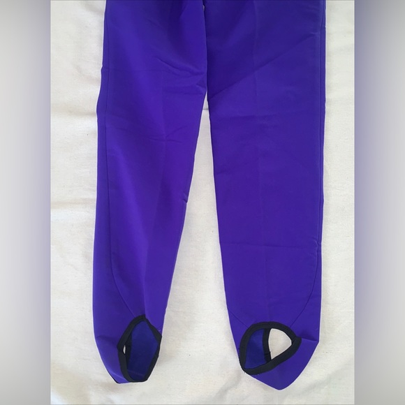 New Vintage Obermeyer Sz 10L Softshell Ski Snow Pants  Stirrups Purple - Picture 11 of 12
